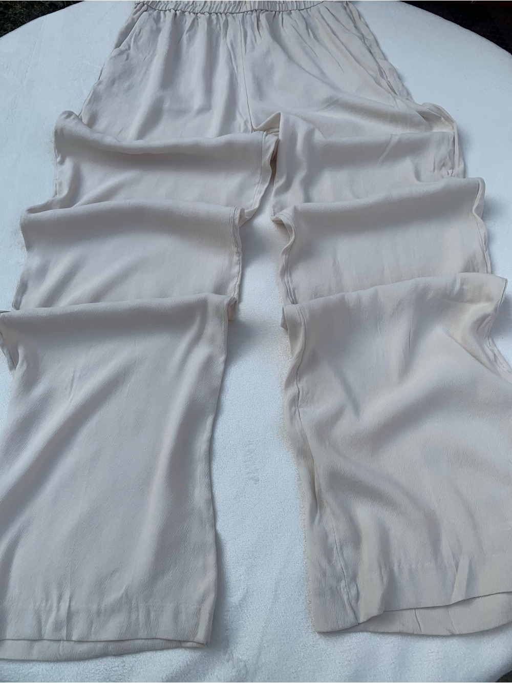 H&M Cream Wide-Leg Flowing Pants